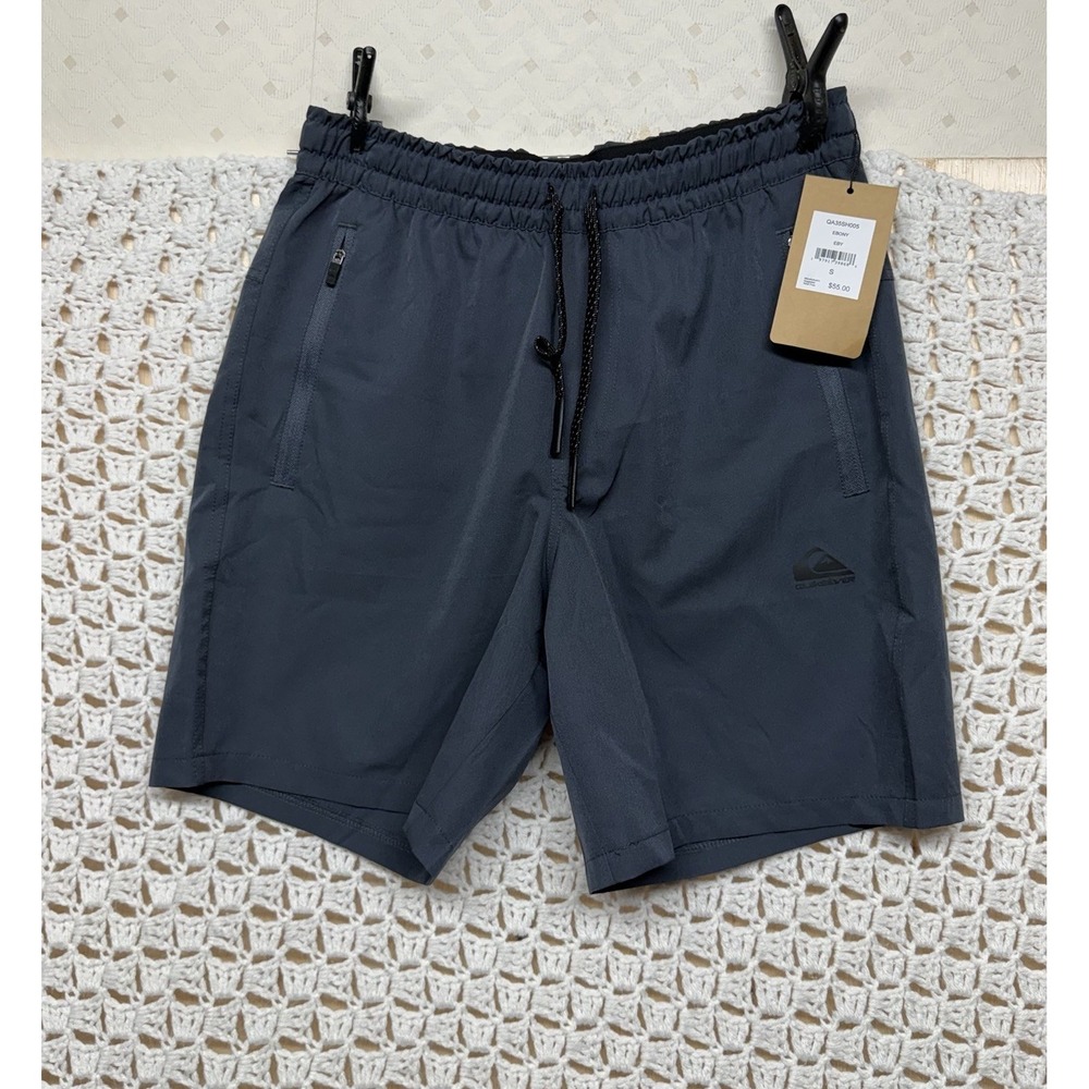 Quiksilver Enony Shorts Mens S Gray Regular Fit Stretch Comfort Dry Flight NWT